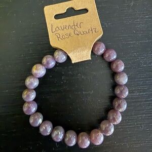 Lavender Rose Quartz Beaded Bracelet
